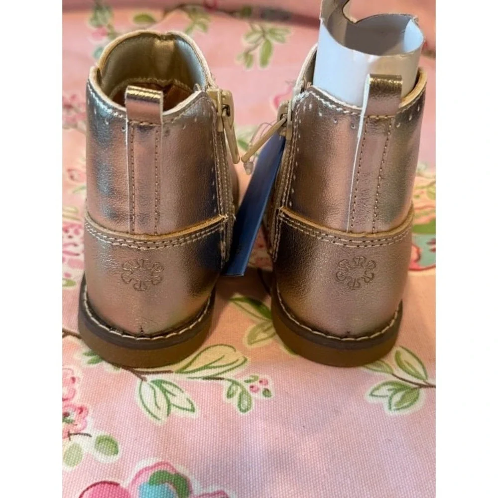 Stride Rite NWT Gold Shiny Boots Toddler 6.5